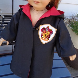Wizarding Robe for 18&quot; Dolls. In house colors of red, blue, green and yellow. Made in USA