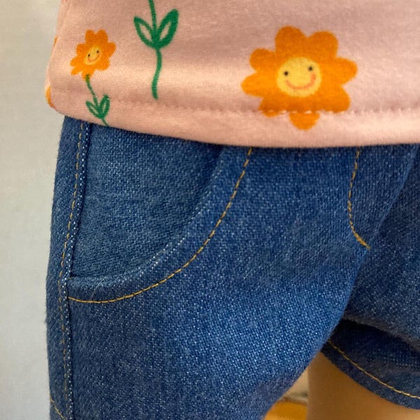 Jeans Shorts for 18" Dolls in multiple colors. HandMade in USA