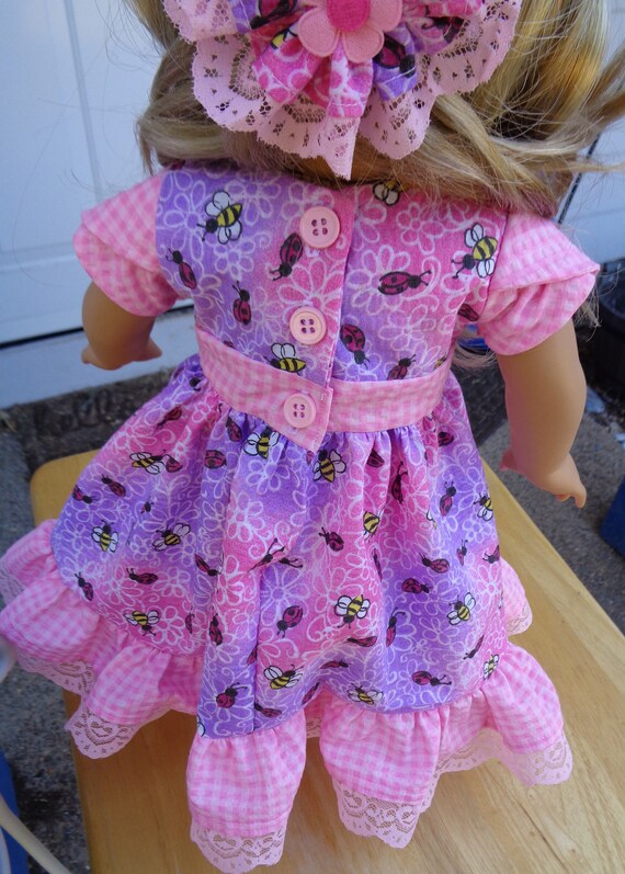 pink ladybug dress Ladybug Dress: Pink Cotton Girl's Dress with Red Accents