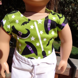 Fun Halloween Shorts and T shirt made for 18&quot; Dolls. Made in USA.