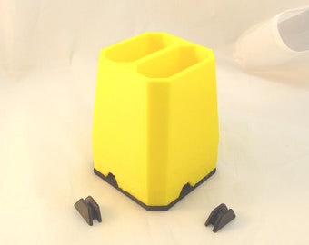 Portaherramientas modular de plástico, 2 compartimentos, resistente al agua, para carpintería, lápiz, rotulador, pincel, manualidades, colores personalizados, envío gratuito a EE. UU.