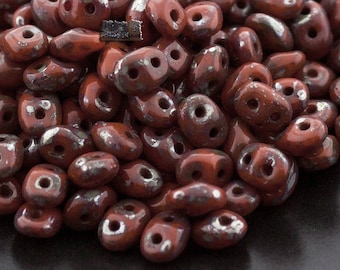 pack of 40 Brown Fossil Look Disc Czech Pressed Glass Beads