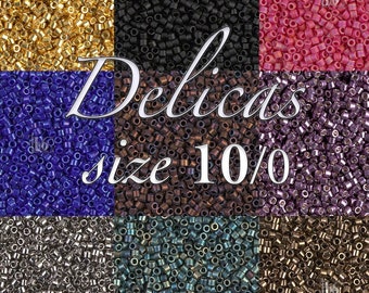 Size 10 DELICA beads * CHOOSE colors * MIYUKI Japanese Cylinder Seed Beads - size 10/0 - 2.2mm (1 mm hole size) - approx. 7.2 grams