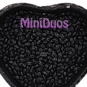 10g Tschechische MINIDuo 2 Loch Perlen JET Black 2 x 4 mm