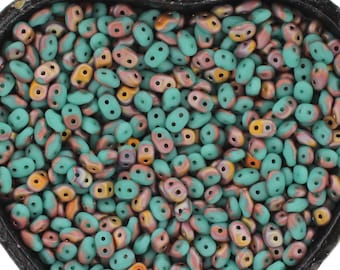 M5005, MATTE CHRYSOLITE, Superduo, 2 hole, 2.5x5mm green sd-35 Kumihimo lime Beadweaving,