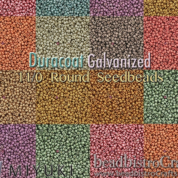 8.5g MIYUKI DURACOAT Galvanized Round 11/0 Seed beads - Size 11 Rocaille beads * Choose Color *