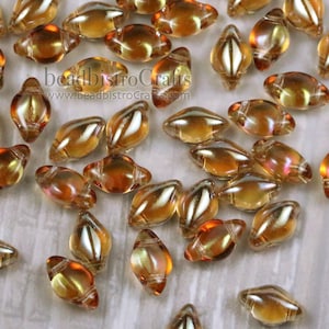 70pcs Czech GEMDUO beads - 2 hole beads - Crystal CELSIAN - 8x5mm