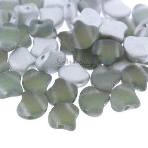 30 perles GINKO tchèques 2 trous - Ginko Duo - Perle Utopia Ginko Utopia RÉTROÉCLAIRÉE - 7,5x7,5 mm
