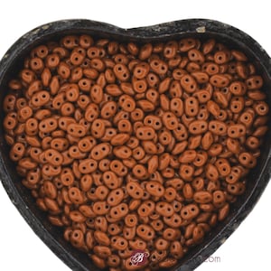 20g Czech SuperDuo 2-hole Beads - OPAQUE Chocolate * 2.5x5mm