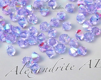 3mm / 4mm ALEXANDRITE AB (72, 144 or 720pcs) facetted Bicone shaped MC bead * Crystal Cut Glass Bicone bead