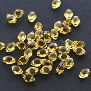 Mini GemDuo Beads 6x4mm Topaz  2-Hole Czech Seed Beads ~ 120pcs