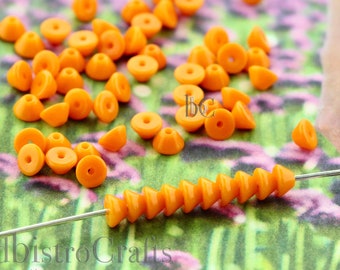 5g Czech Cone Beads - KONOS® Par Puca® Beads - Czech Glass Cone shaped spacers - Opaque Marigold * NEW * (approx. 107 pcs) 2x4mm