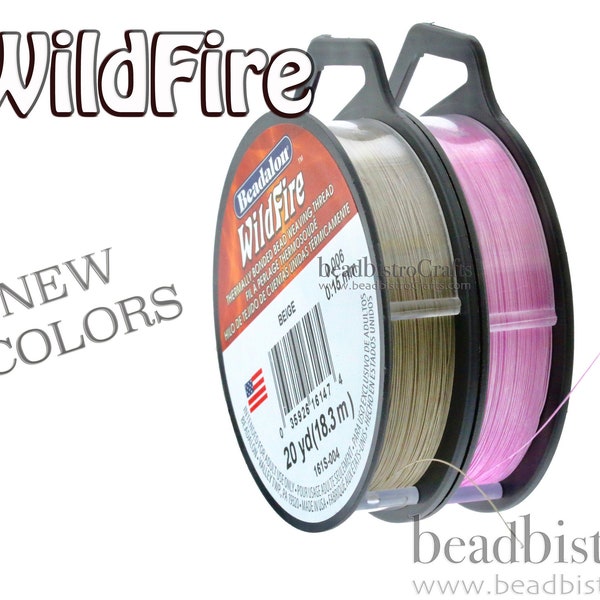 Fil Beadalon Wildfire® - fil pour tissage de perles thermolié - bobines de 20, 50 ou 125 yards - Choisissez de NOUVELLES COULEURS - Fabriqué aux États-Unis