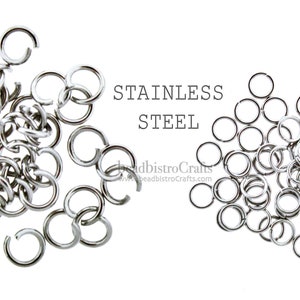 100pcs - 4mm / 6mm Stainless Steel Jump Rings - 0.6x4mm or 18 Gauge 6mm Round Jumpring