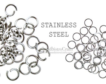 100pcs - 4mm / 6mm Stainless Steel Jump Rings - 0.6x4mm or 18 Gauge 6mm Round Jumpring