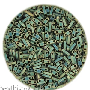 MIYUKI Quarter Tila Beads MATTE Metallic PATINA Iris (5g or 10g) # 2008 / size 5mm x 1.2mm x 1.9mm / 2-hole QuarterTila