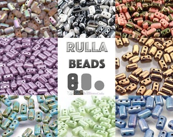 10g * 27 COLORS * Czech RULLA beads - 2 hole beads - 3x5mm * CHOOSE Colors * 2-hole cylinder beads