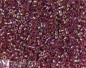 10g Miyuki 11/0 DELICA Seed beads - Fancy Lined CRANBERRY RUST - size 11 seed beads - # 2375