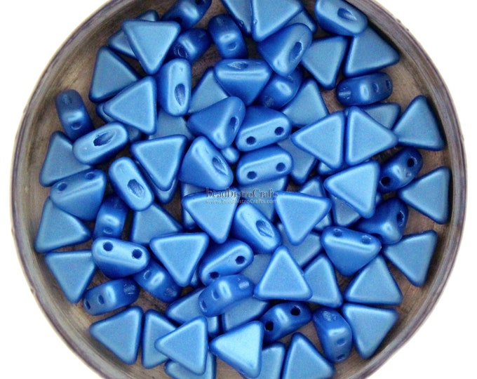 PASTEL BLUE 10g Czech KHEOPS Perles\u00ae par Puca\u00ae beads 6mm triangle beads approx 2 hole beads 70pcs