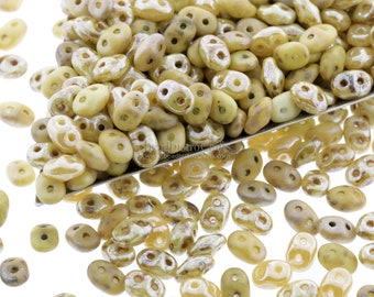 20g Czech SuperDuo 2 hole beads - WHEAT Berry LUSTER Mix * / Custom mix 2.5x5mm