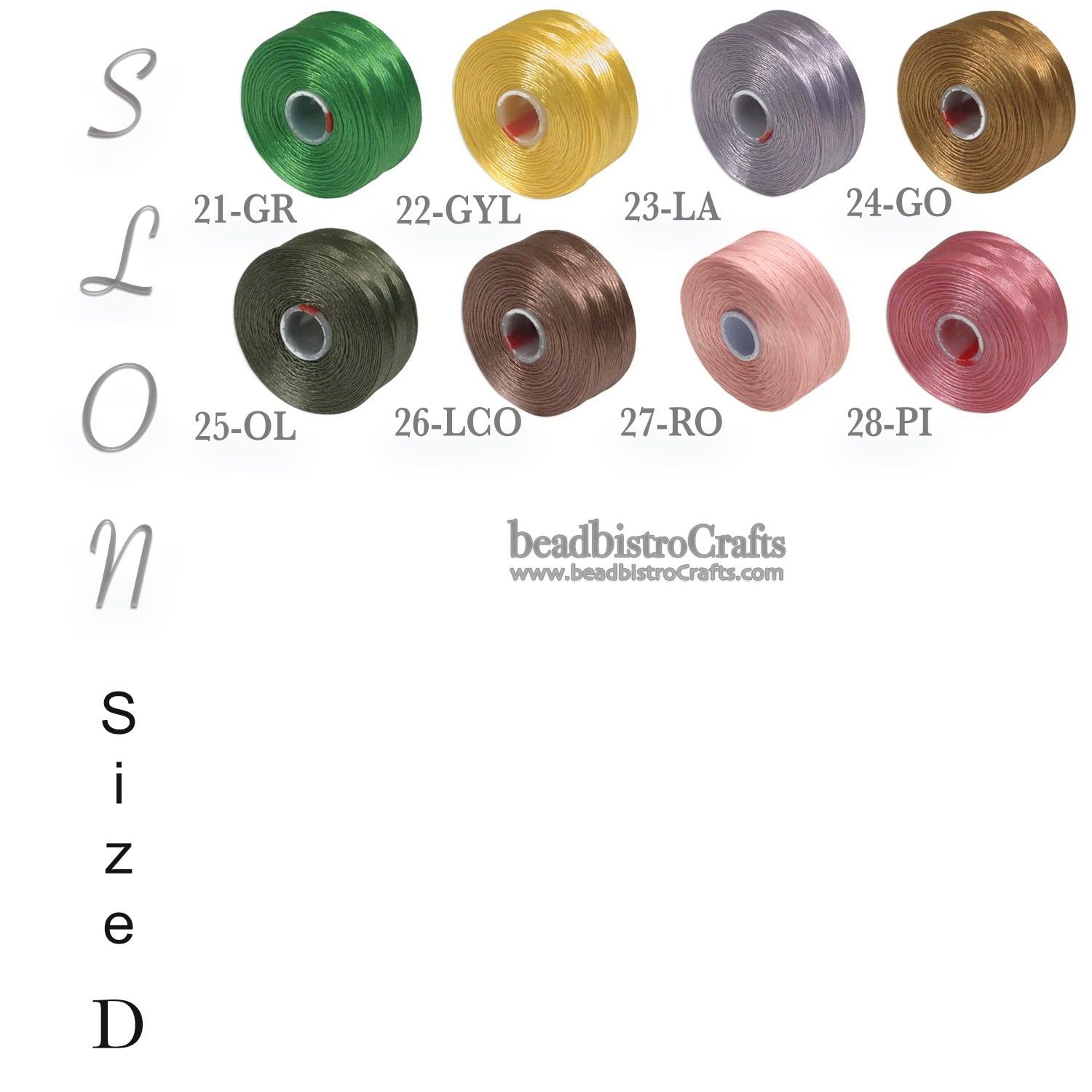 S-LON Size D Thread - Nylon Beading Monocord - 78 Yard Length Spools ...