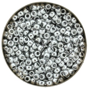 10g MATUBO size 7 or size 8 Czech Seed beads - Full LABRADOR SILVER - Matubo round seed beads - Choose Size