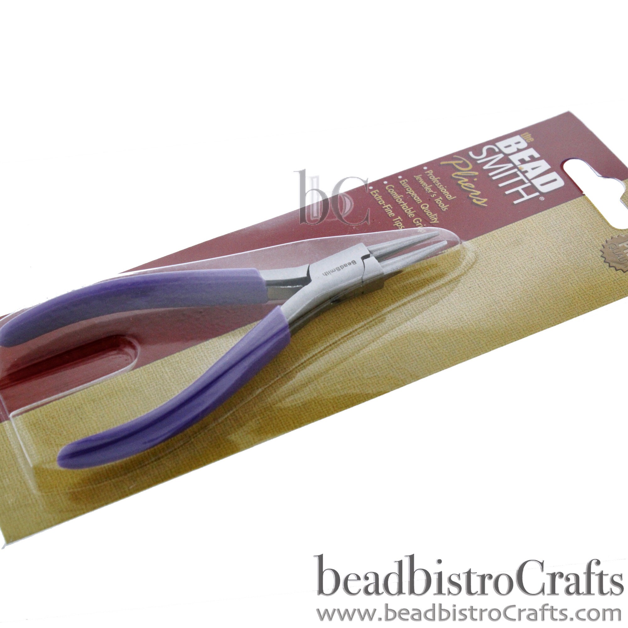The Beadsmith Slim Line Flat Nose Pliers - 4.75 Inch Jewelry Making Tool, Polished Steel, Pink PVC Grip - View #10