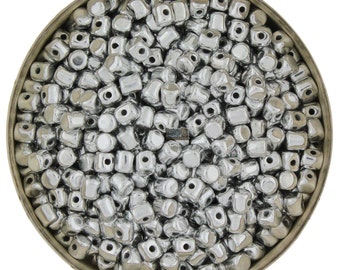 5g Czech MINOS Perles Par Puca® beads - small dot - Full ARGENTEES SILVER - 2.5x3mm