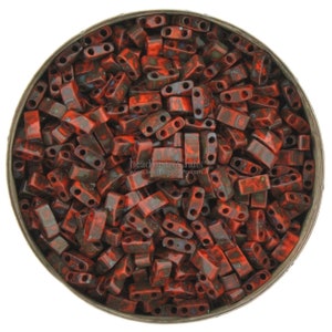 MIYUKI Half Tila Beads, Opaque Orange PICASSO # 4520 - 10 grams
