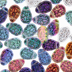 Czech 9x11mm Tear Drops 20pc or 100pc Flat Dimpled Drop Beads CHOOSE your COLOR BACKLIT Glass Rain Drop beads image 10