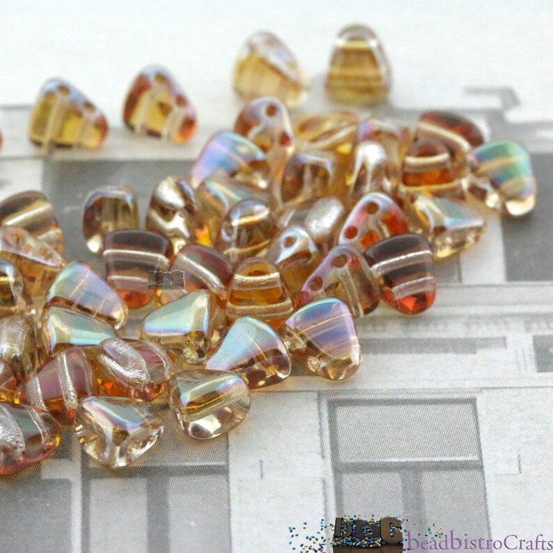 50pcs Czech NIBBIT Beads New 2 Hole Nib Bit Crystal Etsy