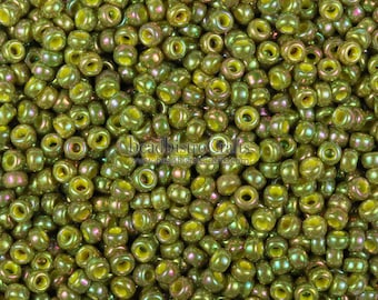 24g - 11/0 Round Japanese Seed beads - Olive GOLD LUSTER - size 11  seed beads - #1897