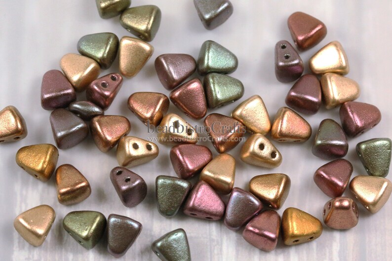 50pcs Czech NIBBIT Beads New 2 Hole Nib Bit Violet Etsy