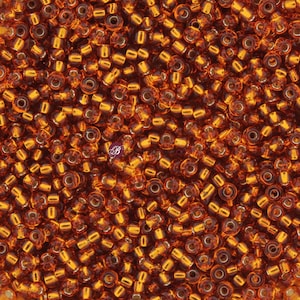 23g MIYUKI 11/0 Round Seedbeads - SILVER Lined Topaz - size 11 Rocaille seed beads # 2422