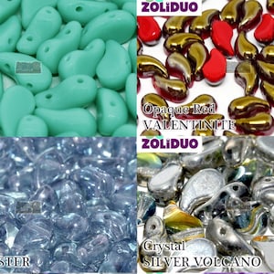 24 Perles De Verre Tchèque ZoliDuo 2 Trous – 5x8 Mm Rouge Métallisé, Pour Bijoux DIY