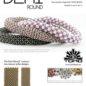 DEMI Rounds 11/0 8/0 Toho seed beads HIGHER-METALLIC Amethyst size 11 8g size 8 5g Demi beads image 3