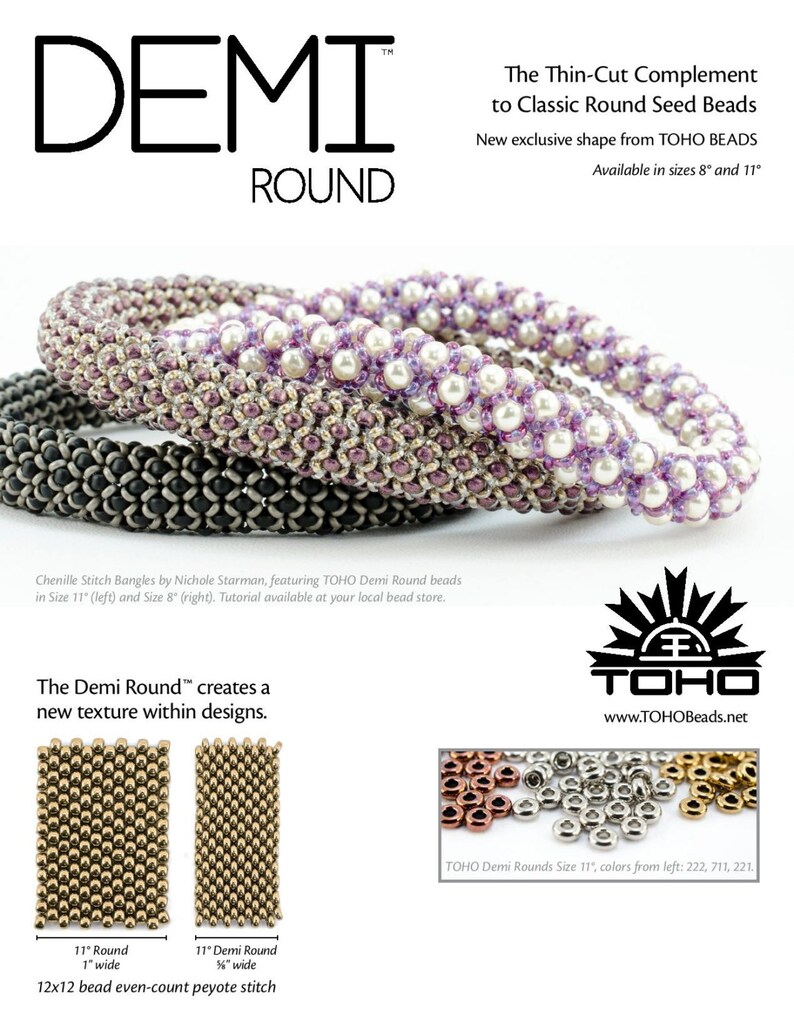 DEMI Rounds 11/0 8/0 Toho seed beads HIGHER-METALLIC Amethyst size 11 8g size 8 5g Demi beads image 3