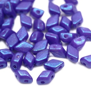 Mini GemDuo Beads 6x4mm Tropical Blue Grape 2-Hole Czech Seed Beads ~ 120pcs