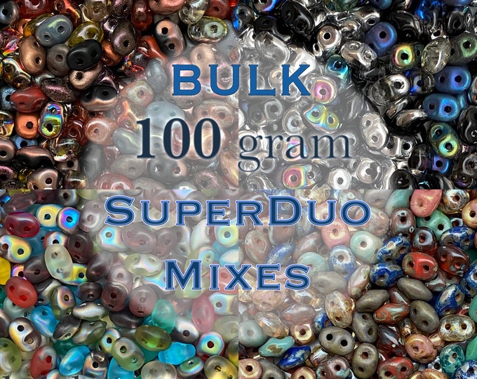100g SUPERDUO® Bead Mixes Czech 2hole Beads BULK Mix Pack CHOOSE Your