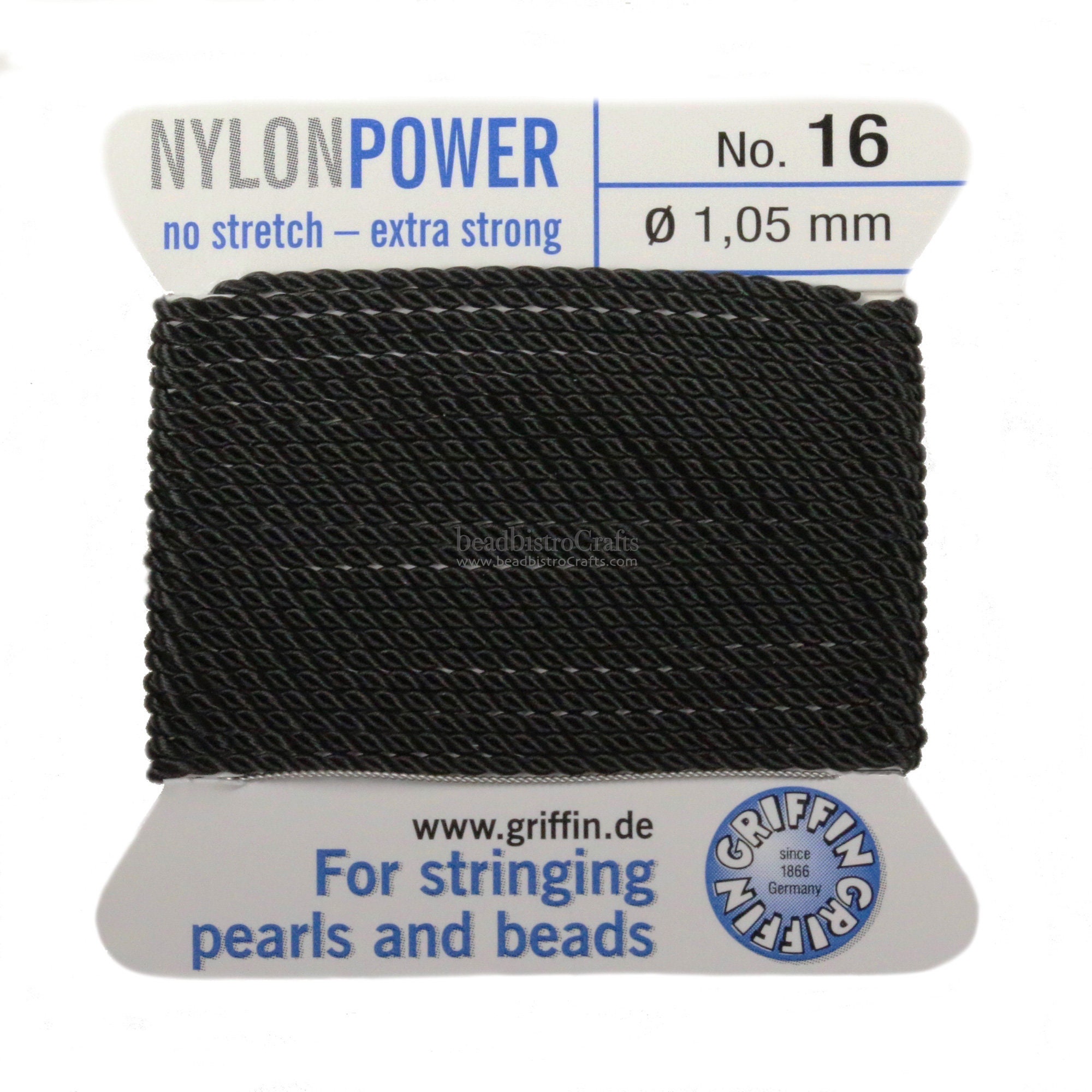 Nylonpower No. 16 CORD Griffin Nylon Beading Cord With Stainless