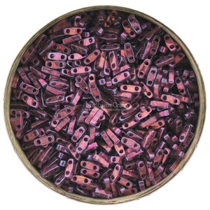 MIYUKI Quarter Tila Beads, Light Amethyst GOLD LUSTER (5g) # 316, size 5x1.2x1 .9mm 2-hole QuarterTila