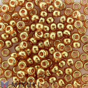 Seed Beads Topaz GOLD LUSTER * MIYUKI Choose Size 11/0, 8/0, or 6/0 Rocaille * Japanese seed bead color # 311