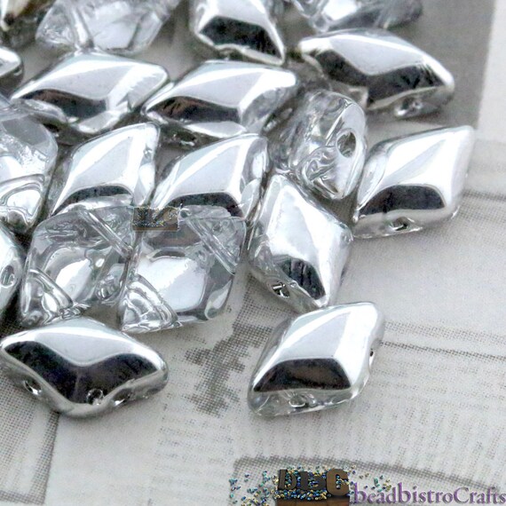 Apollo Gold 40 8 x 5 mm Czech Glass Gemduo Beads