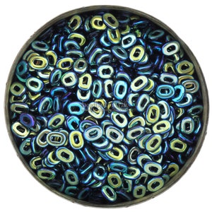 5g Czech ONE Beads - Jet FULL AB - 1.5x5mm