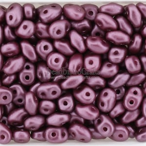 10g Czech SuperDuo 2 hole beads - PASTEL BURGUNDY * 2.5x5mm