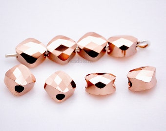 Crystal 5054 - Mini Rhombus Bead (10 or 30PCS) Swarovski 6mm Crystal ROSE GOLD 2X