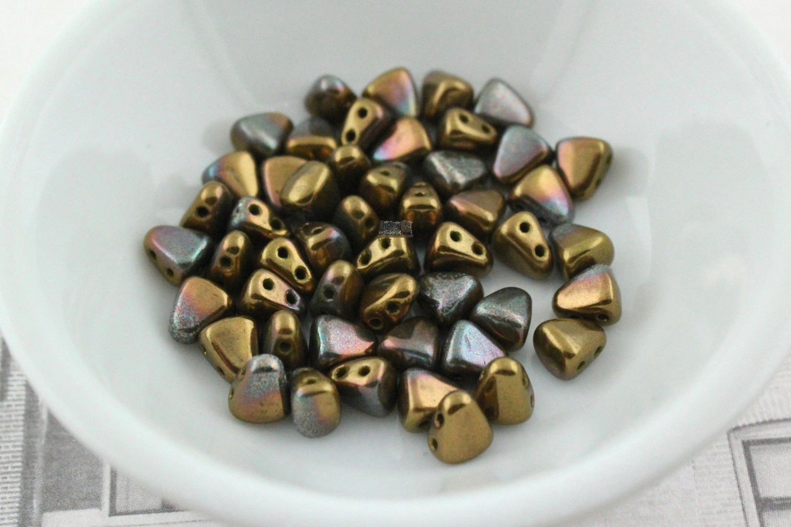 50pcs Czech NIBBIT Beads New 2 Hole Nib Bit Opaque Olive Etsy