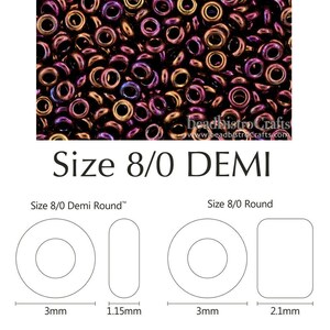 DEMI Rounds 11/0 8/0 Toho seed beads HIGHER-METALLIC Amethyst size 11 8g size 8 5g Demi beads image 4