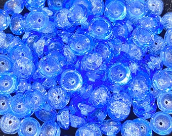 TeaCup Beads (~125pcs) Sapphire 2x4mm Czech Glass Bead Cap Beads