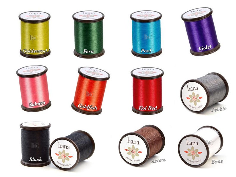 HANA Beading Thread Fine prewaxed beading thread 100 Etsy